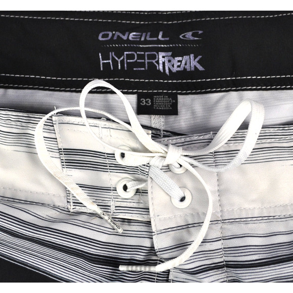 O'Neill Hyperfreak Stripped 21” Board Shorts Men’s Size 33 W/ Fin Tool NWT - Picture 3 of 6